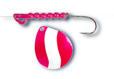 Red and White Stripe w/Fluorescent Red Beads - Reel Bait Tackle