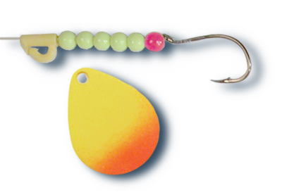 -110 - Fluorescent Chartreuse and Orange Tip w/Chartreuse Beads 6 ea.