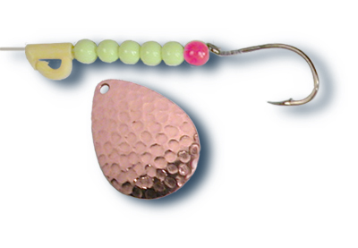 -700 - Hammered Copper w/ Chartreuse Beads