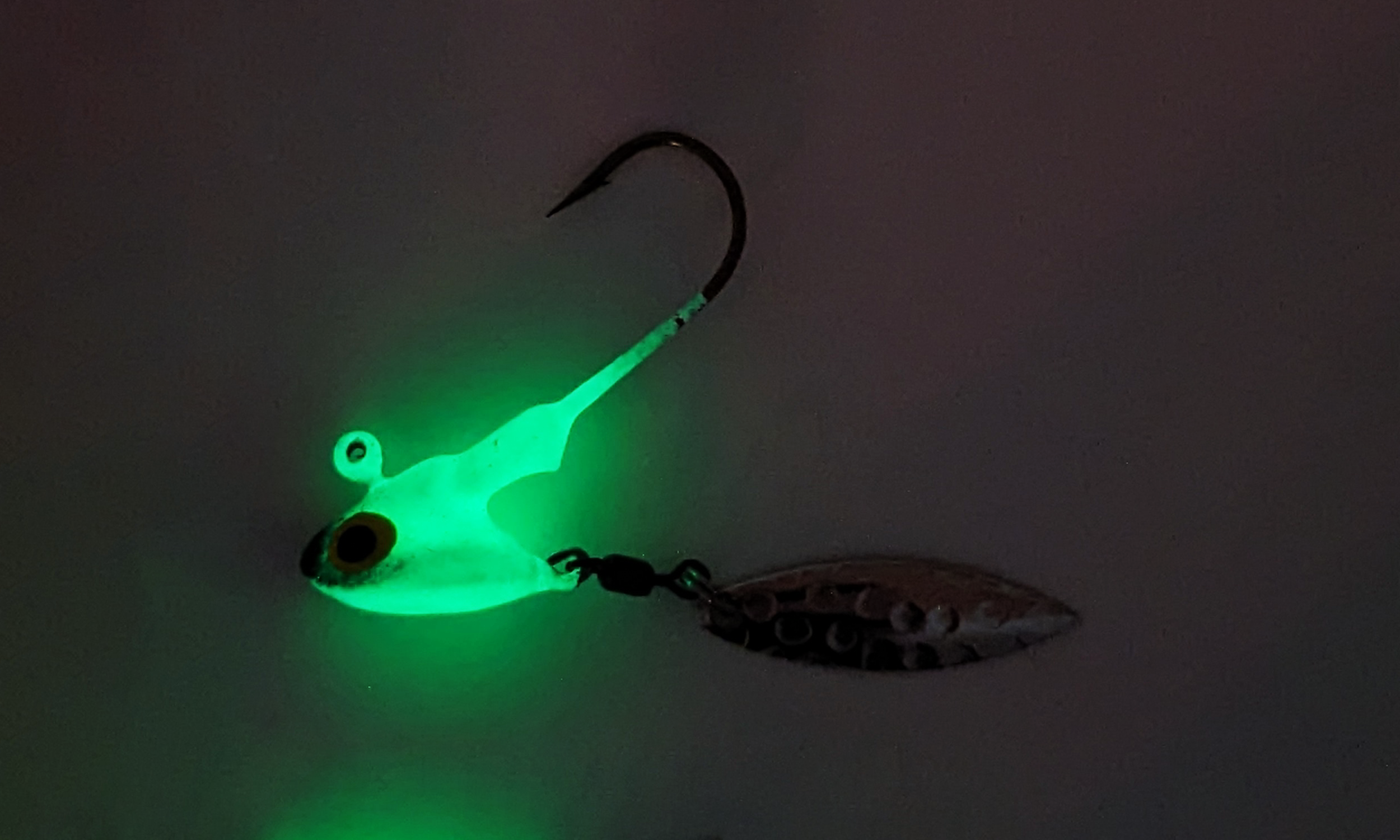 black spin glow fishing lure Super Glow Twin Pack (Long Shank) – ReelBait Tackle Company