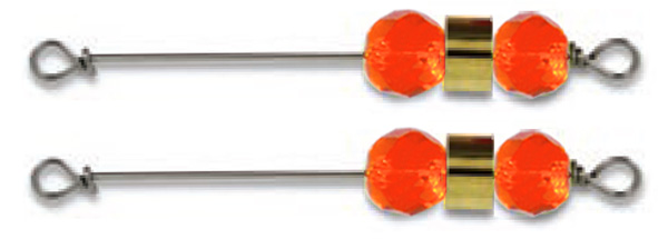 55489 - Opaque Orange Clacker Assembly - Twin Pack plus split rings