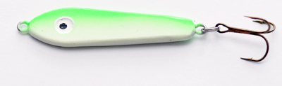 57787 - NEW Green Back - SUPER GLOW Green 3/4 oz Plane Jane Jigging Spoon 