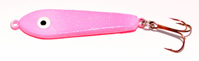 57786 - NEW Pink - SUPER GLOW 3/4 oz Plane Jane Jigging Spoon 