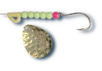 -104 - Hammered Brass w/Chartreuse Beads