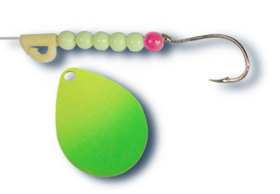 -111 - Fluorescent Chartreuse and Green Tip w/Chartreuse Beads 6 ea.