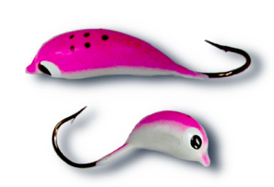 54758 - White/Hot Pink #4 Hook Soft Body Floating Jig- 5 pack