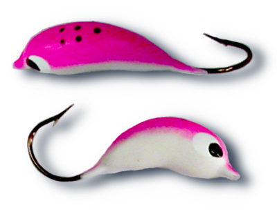 54757 - White/Hot Pink #2 Hook Soft Body Floating Jig- 5 pack